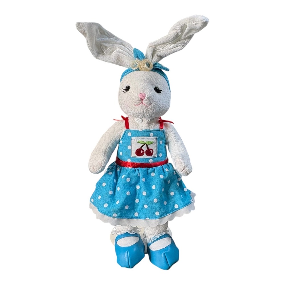 Burton + Burton Plush Bunny Rabbit OS White Blue Polka‎ Dot Cherry Retro 980466